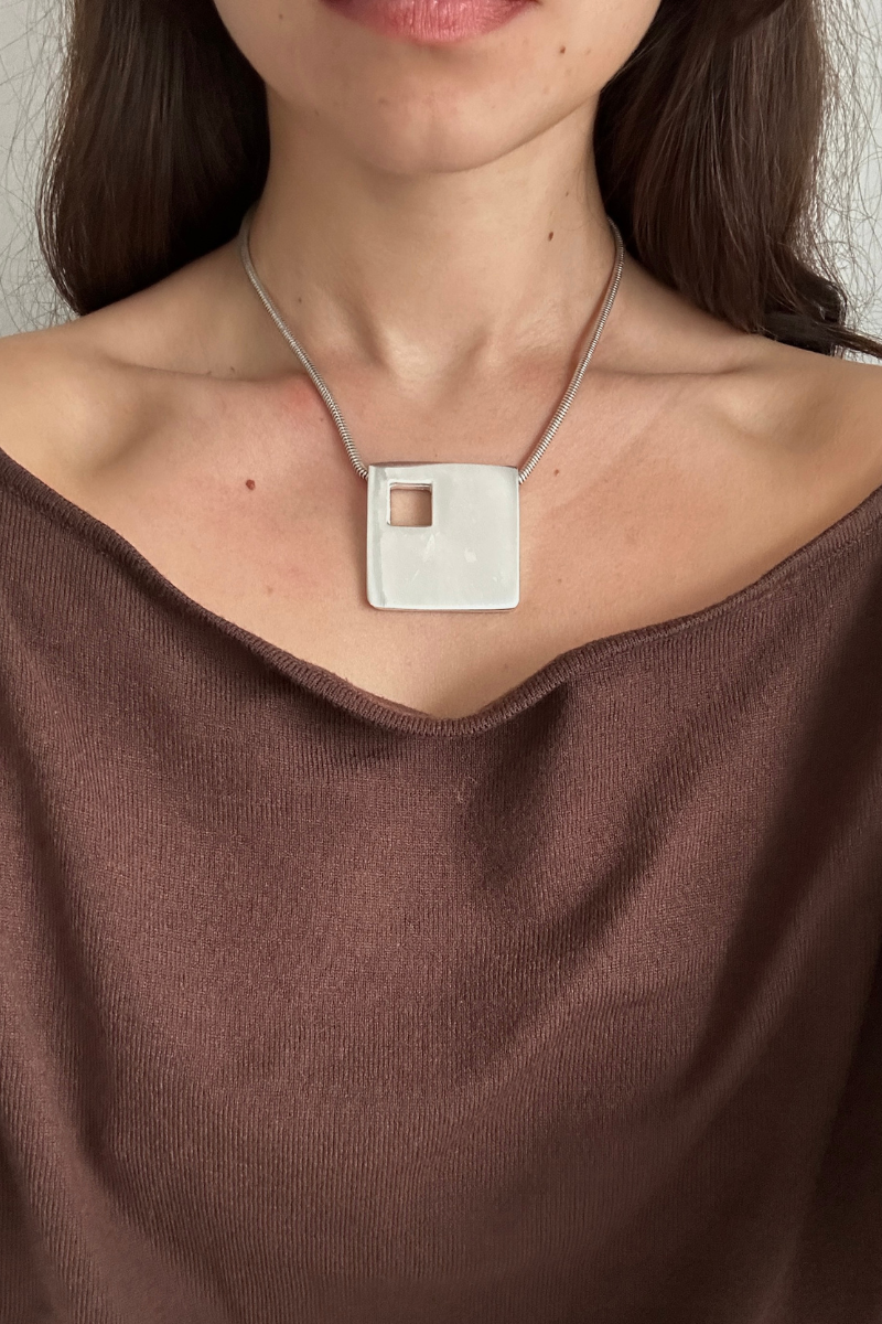 Marbella silver-plated necklace by Plata – bold, trendy modern Portuguese jewelry